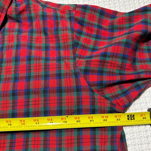 Vintage Sir Pendleton Shirt Men XL Red MacDuff Tartan Plaid Wool Button Down - Picture 15 of 16